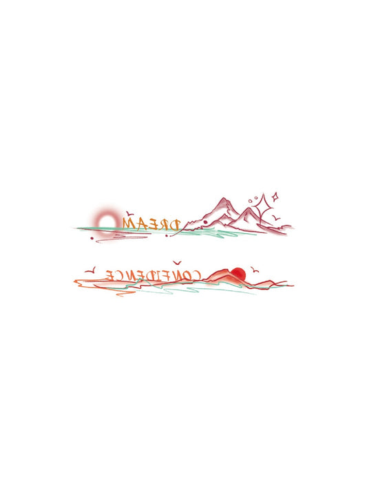 Seascape Line Band hand-drawn temporary tattoo — marine illustration, suited for wrist placement. Waterproof, plant-based, 3–7 day wear. By LastingDays indie artist collective.