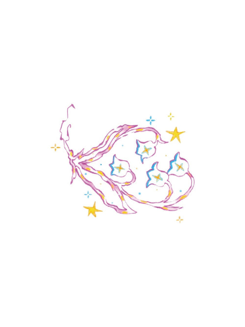 Starlit Heart hand-drawn temporary tattoo — celestial design, suited for collarbone placement. Waterproof, plant-based, 3–7 day wear. By LastingDays indie artist collective.
