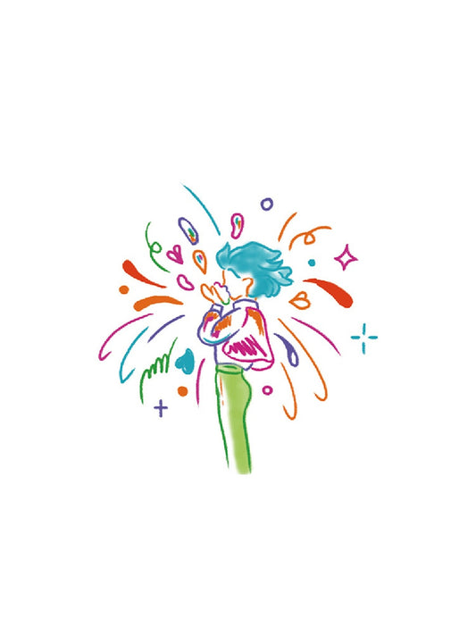 Colorful Wildflower Bouquet hand-drawn temporary tattoo — botanical line work, suited for below collarbone placement. Waterproof, plant-based, 3–7 day wear. By LastingDays indie artist collective.