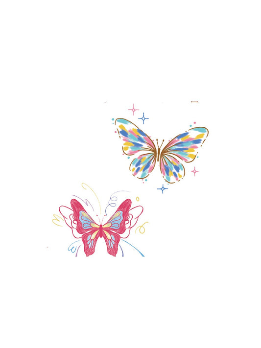 Rose Butterfly Fusion hand-drawn temporary tattoo — wing motif, suited for shoulder placement. Waterproof, plant-based, 3–7 day wear. By LastingDays indie artist collective.