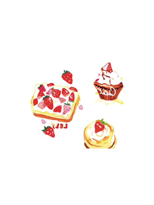 Sweet Treats Collection hand-drawn temporary tattoo — soft kawaii aesthetic, suited for forearm placement. Waterproof, plant-based, 3–7 day wear. By LastingDays indie artist collective.