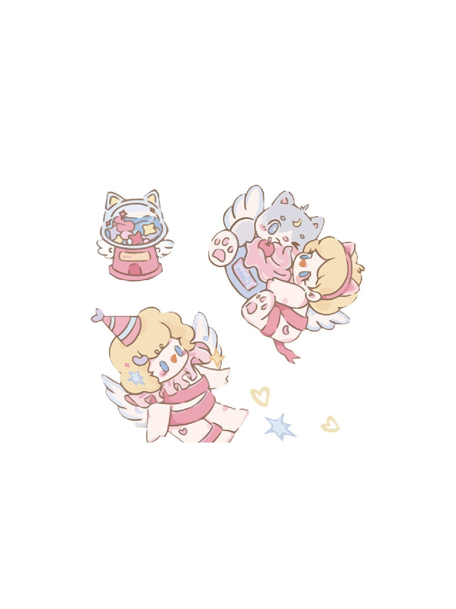 Kawaii Anime Girl hand-drawn temporary tattoo — soft kawaii aesthetic, suited for forearm placement. Waterproof, plant-based, 3–7 day wear. By LastingDays indie artist collective.