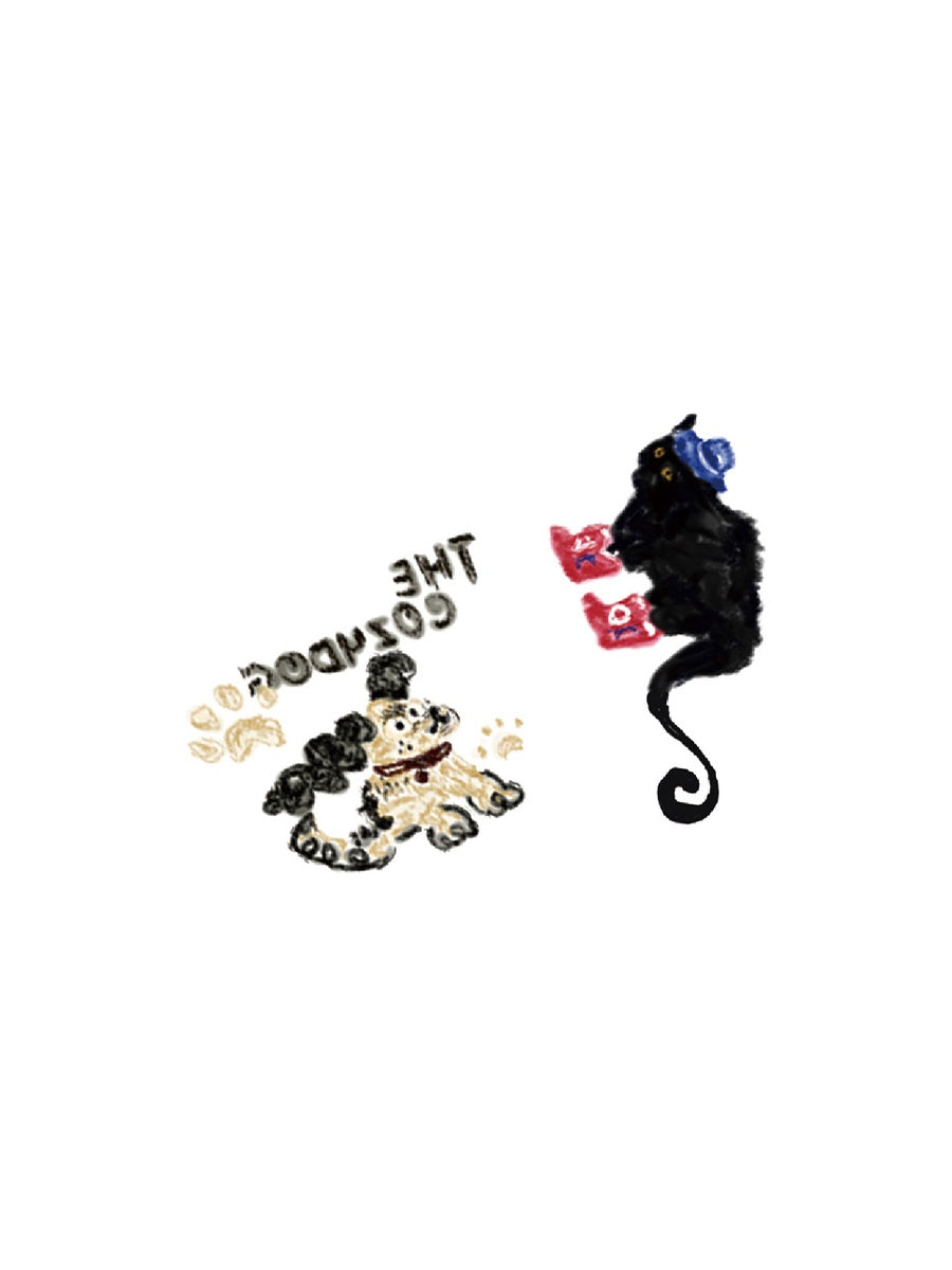 Mysterious Cat Parade hand-drawn temporary tattoo — animal subject, suited for forearm placement. Waterproof, plant-based, 3–7 day wear. By LastingDays indie artist collective.