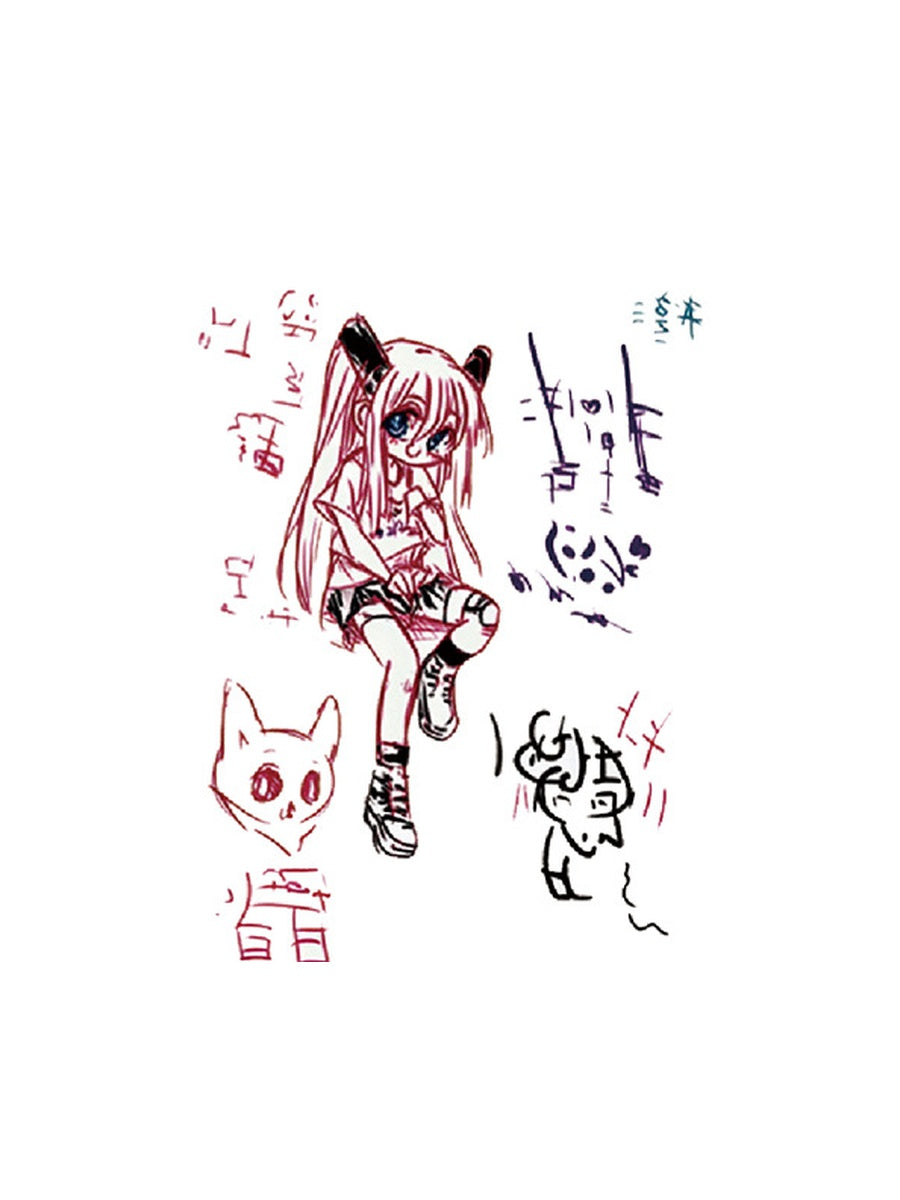 Anime Cat Girl hand-drawn temporary tattoo — animal subject, suited for forearm placement. Waterproof, plant-based, 3–7 day wear. By LastingDays indie artist collective.