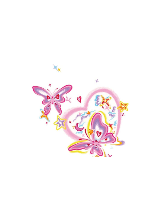Pastel Bunny Heart hand-drawn temporary tattoo — animal subject, suited for forearm placement. Waterproof, plant-based, 3–7 day wear. By LastingDays indie artist collective.