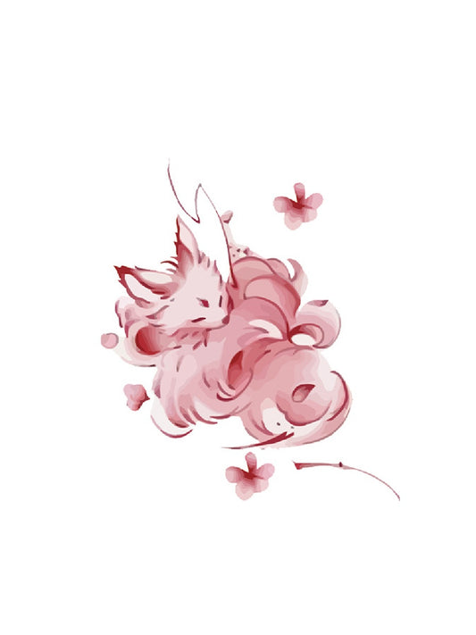 Autumn Unicorn hand-drawn temporary tattoo — hand-drawn original design, suited for forearm placement. Waterproof, plant-based, 3–7 day wear. By LastingDays indie artist collective.