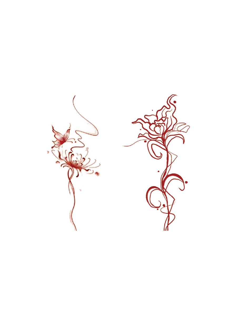 Elegant Vine Line Art hand-drawn temporary tattoo — botanical line work, suited for wrist placement. Waterproof, plant-based, 3–7 day wear. By LastingDays indie artist collective.