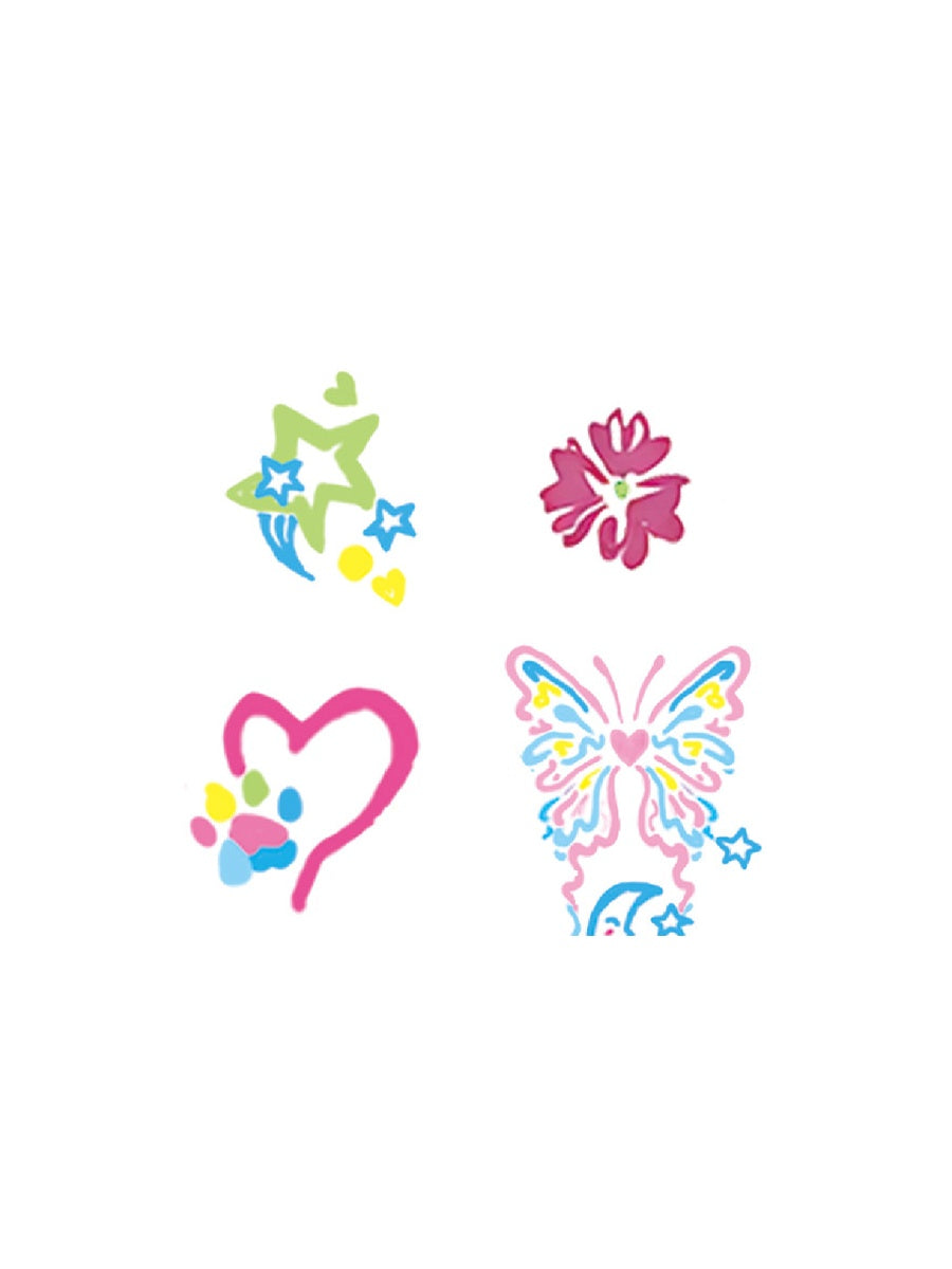 Flower Heart Love hand-drawn temporary tattoo — botanical line work, suited for below collarbone placement. Waterproof, plant-based, 3–7 day wear. By LastingDays indie artist collective.